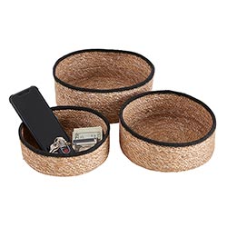 Round Basket Set/3 - Black Rim