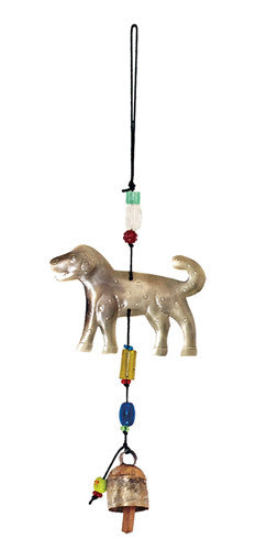 The Single Dog w/Beads & Bell Wind Chime - Moksha Imports