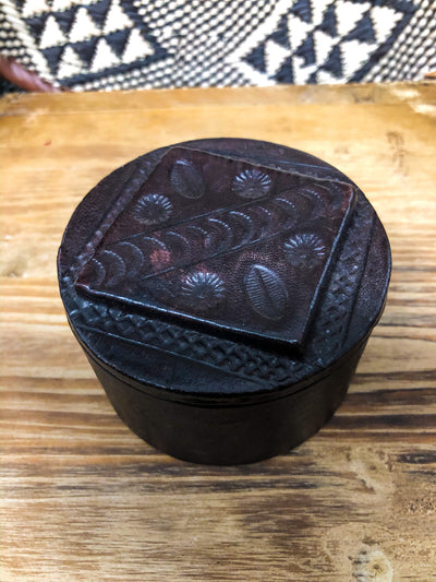 SMALL TAUREG LEATHER BOX- NIGER