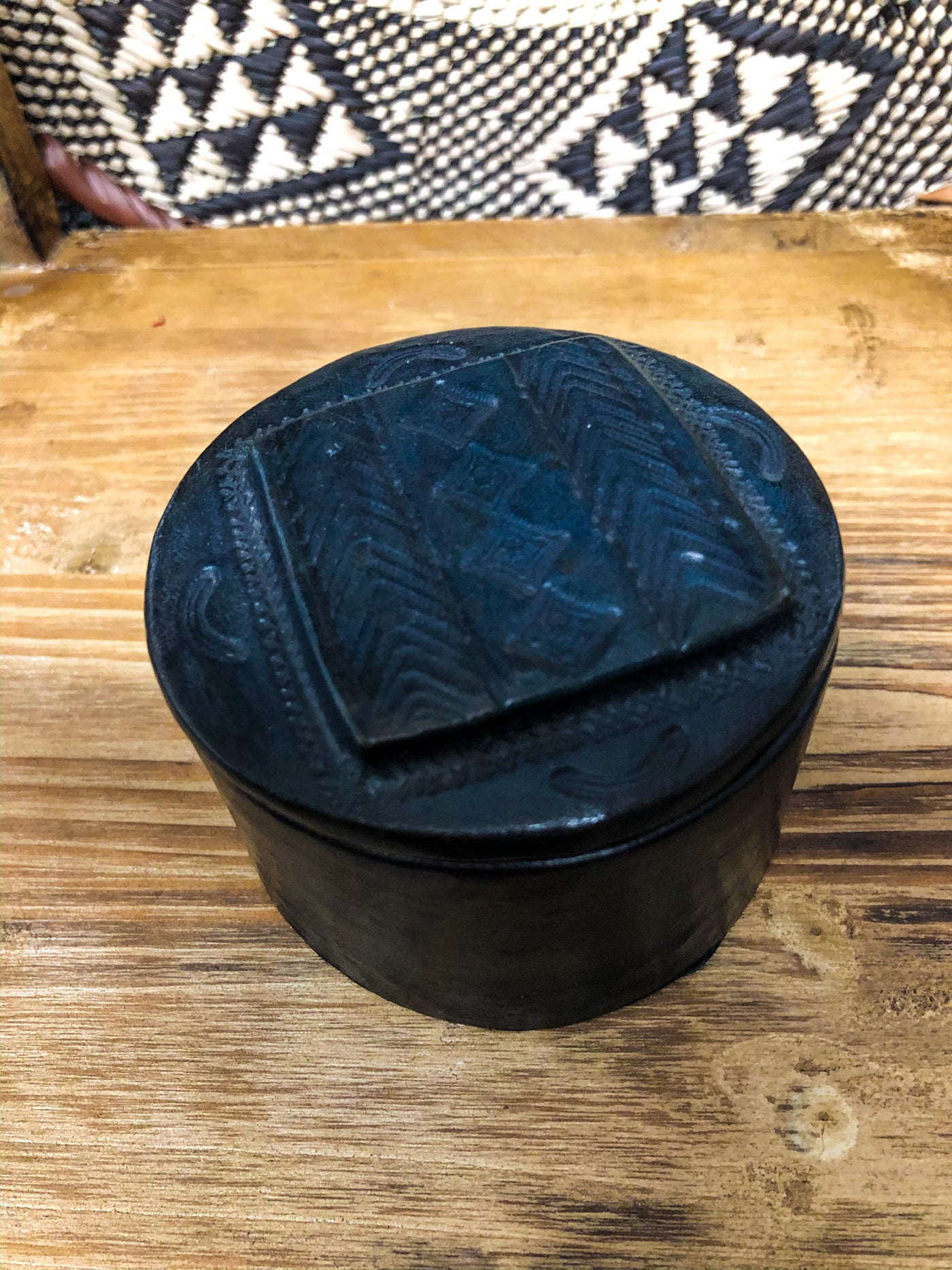 SMALL TAUREG LEATHER BOX- NIGER