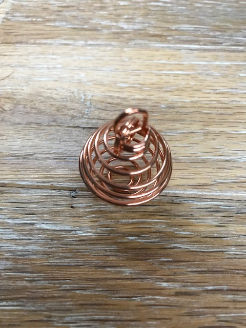 Tumbled Stone Cage Empty Copper