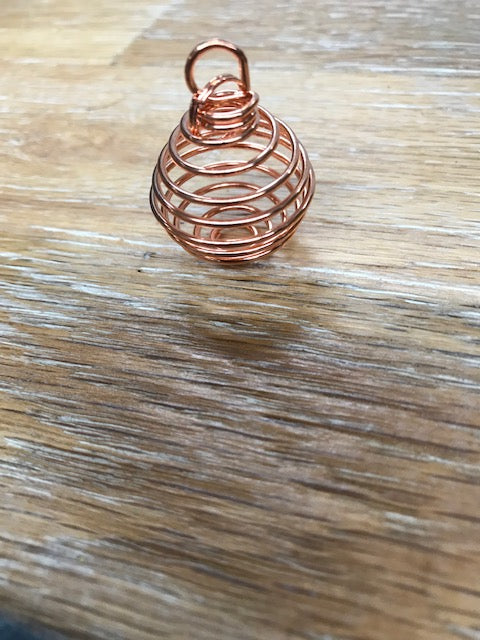 Tumbled Stone Cage Empty Copper