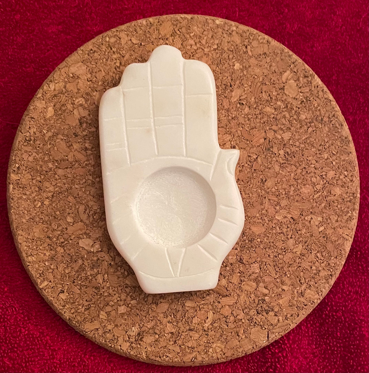 Marble Hamsa Tea light Holder