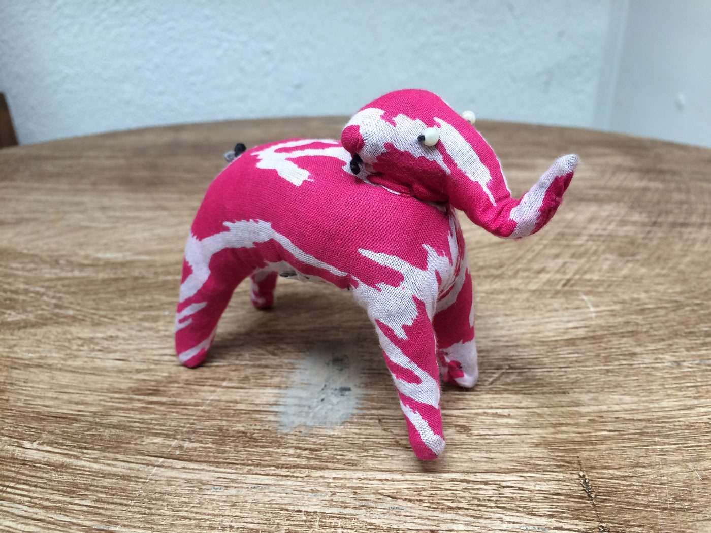 Cotton Elephant - Fuschia/White