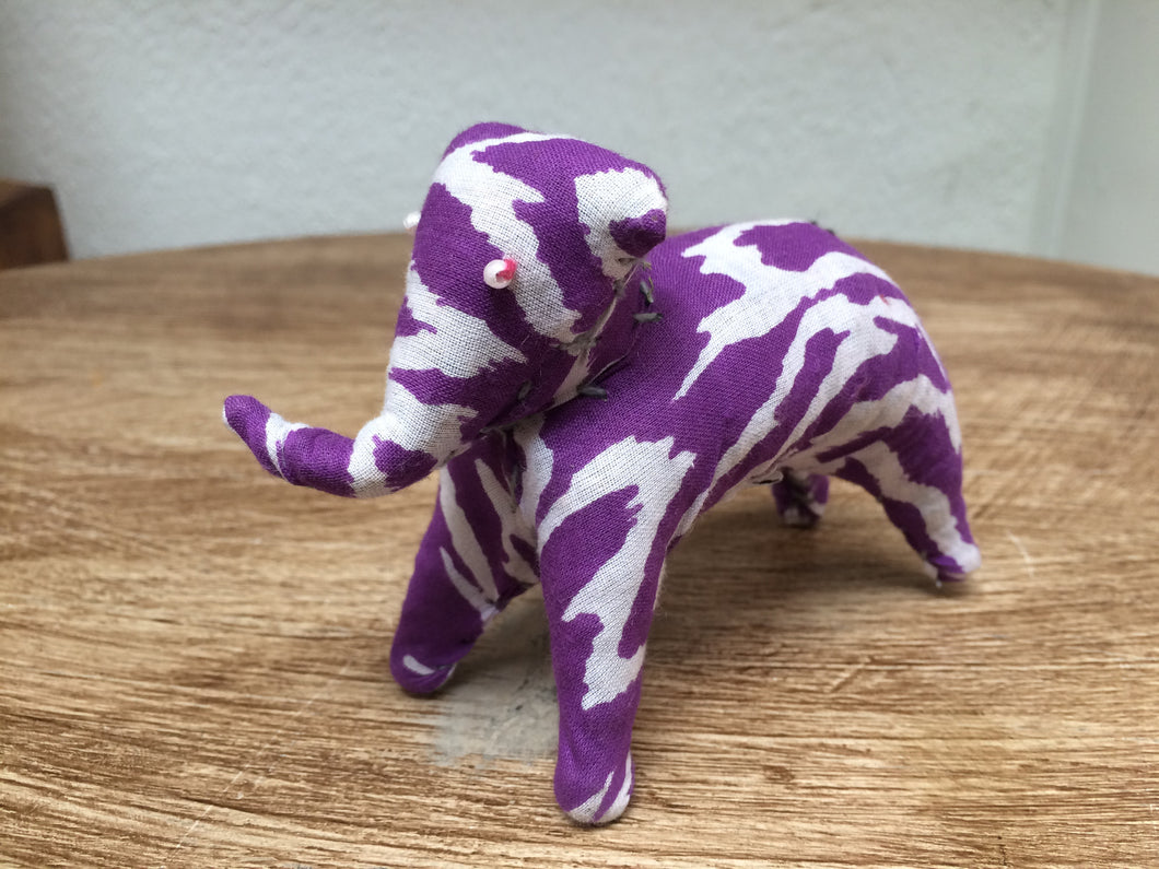 Cotton Elephant - Purple/White