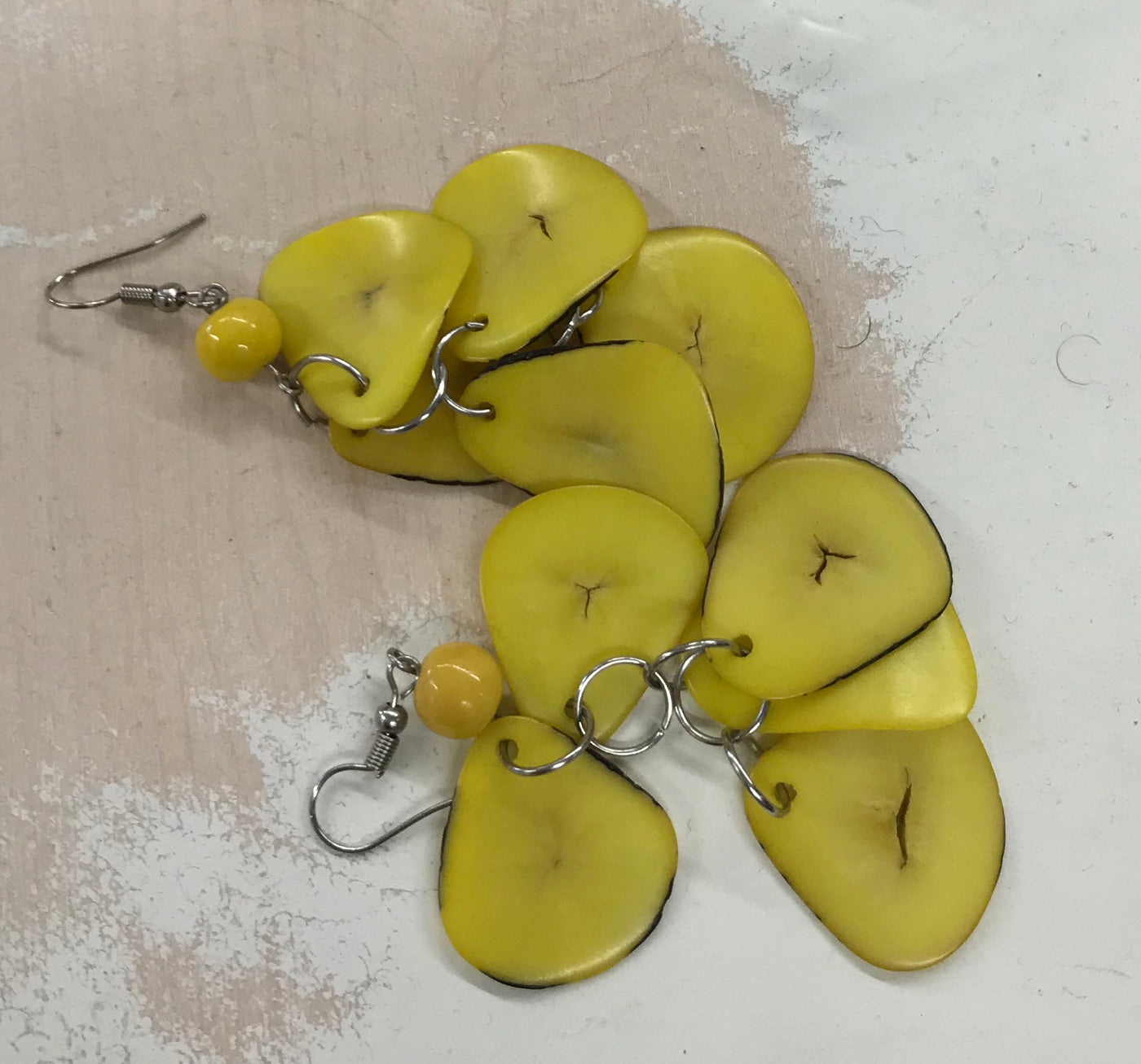 Tagua Nut Organic Nutshell Earrings by Peruvian Art