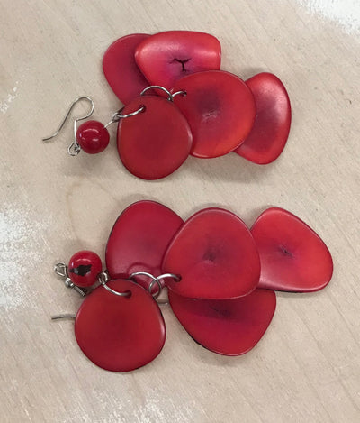 Tagua Nut Organic Nutshell Earrings by Peruvian Art