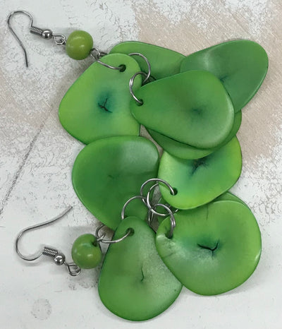 Tagua Nut Organic Nutshell Earrings by Peruvian Art