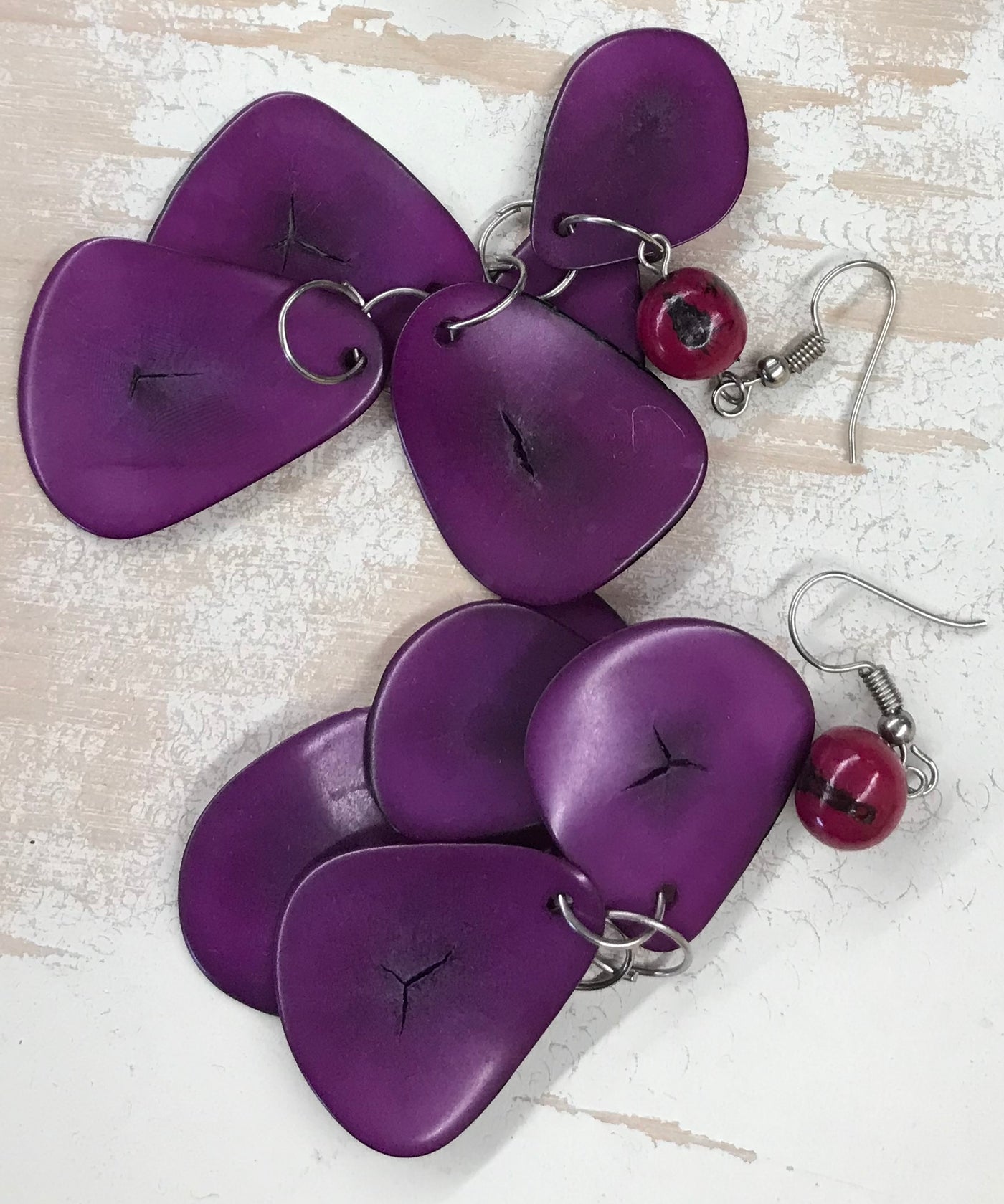 Tagua Nut Organic Nutshell Earrings by Peruvian Art