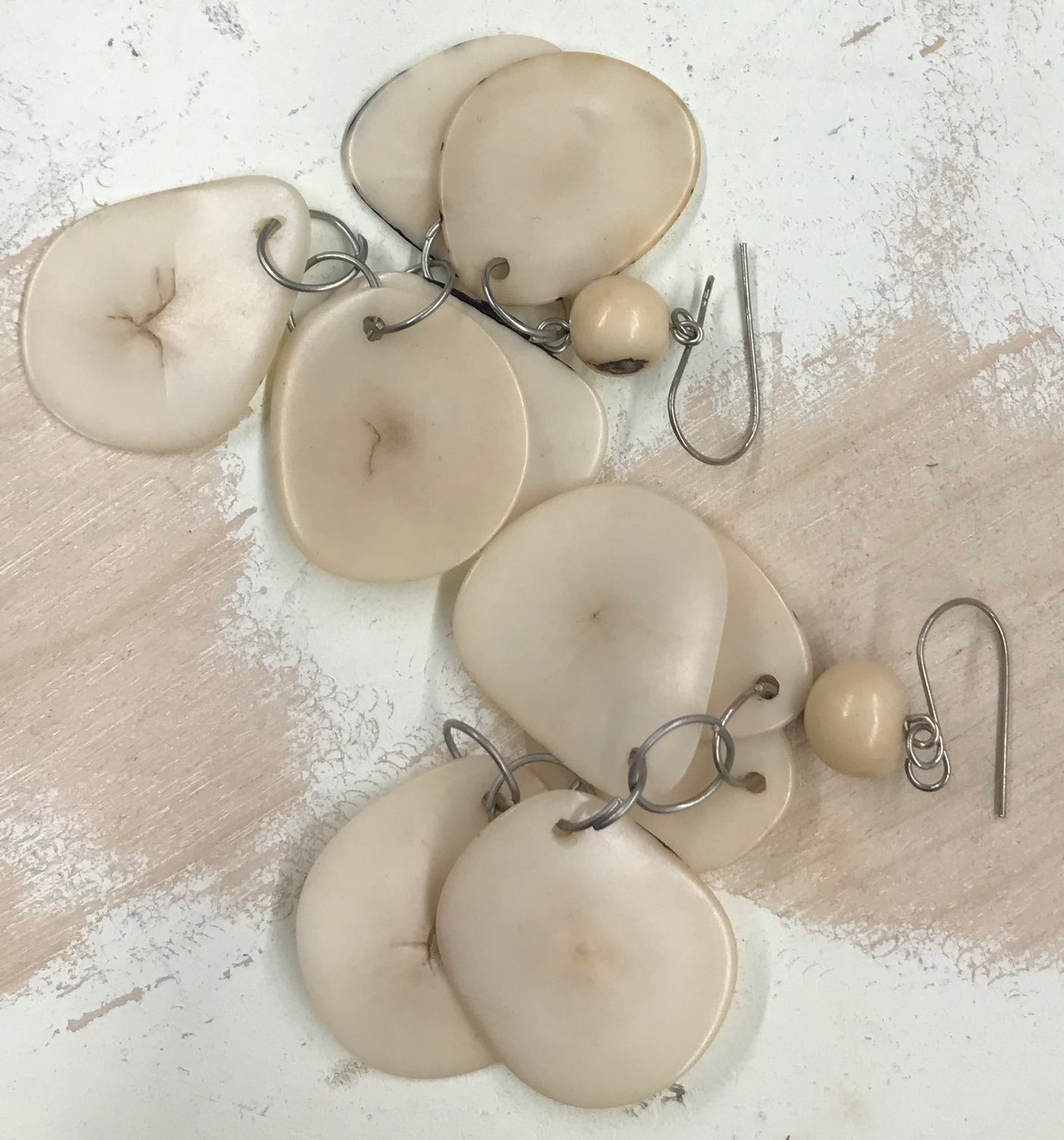 Tagua Nut Organic Nutshell Earrings by Peruvian Art