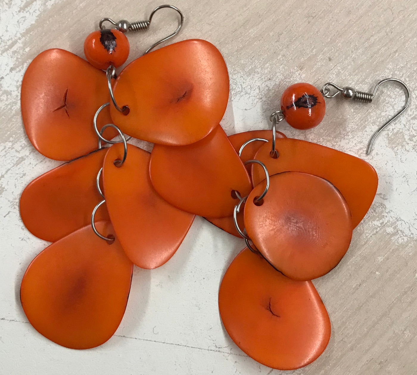 Tagua Nut Organic Nutshell Earrings by Peruvian Art