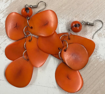 Tagua Nut Organic Nutshell Earrings by Peruvian Art