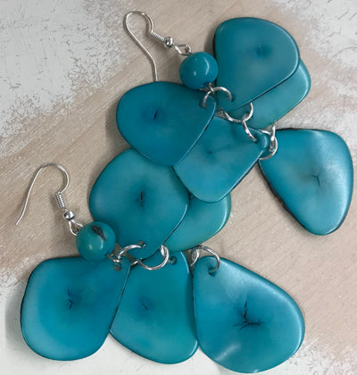 Tagua Nut Organic Nutshell Earrings by Peruvian Art