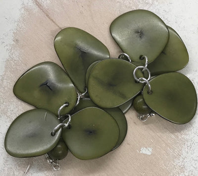 Tagua Nut Organic Nutshell Earrings by Peruvian Art