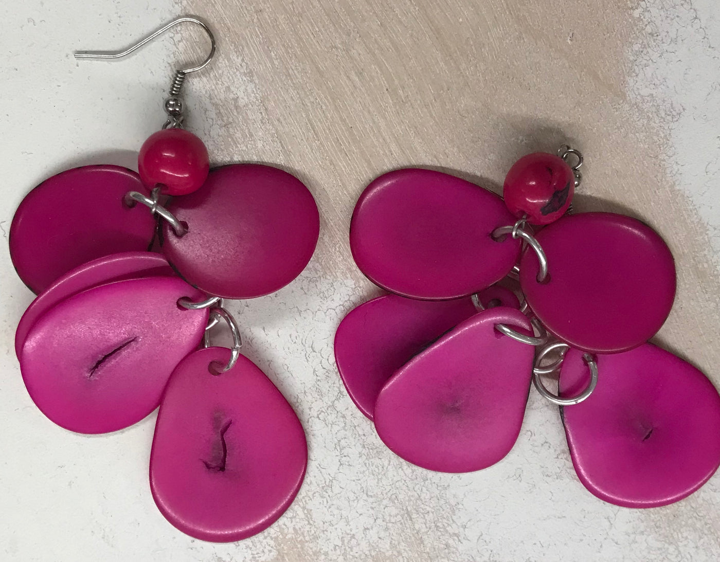 Tagua Nut Organic Nutshell Earrings by Peruvian Art