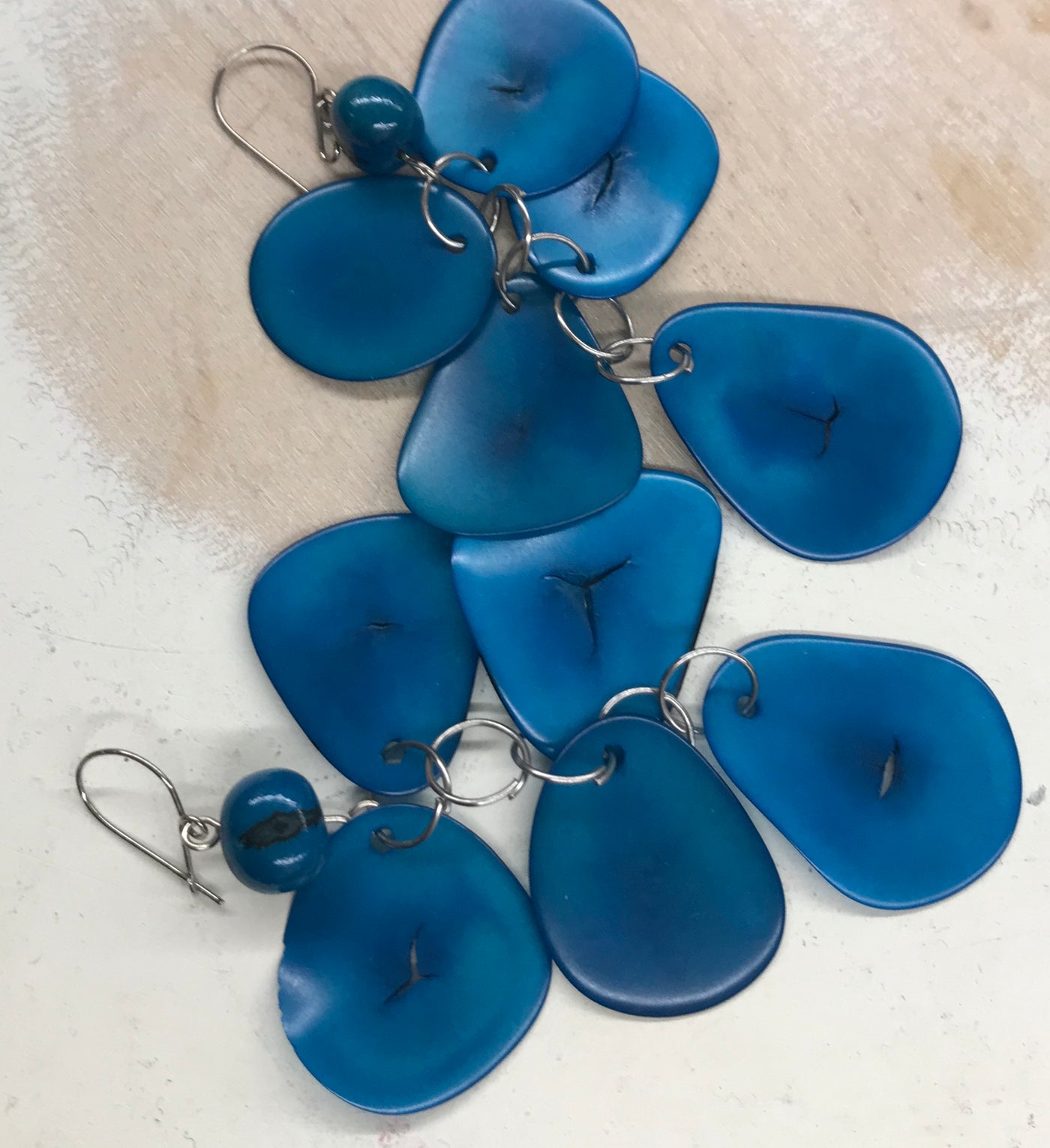 Tagua Nut Organic Nutshell Earrings by Peruvian Art