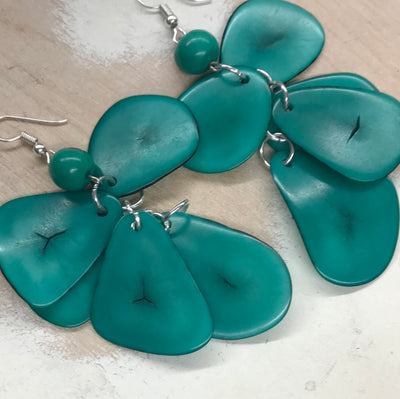 Tagua Nut Organic Nutshell Earrings by Peruvian Art