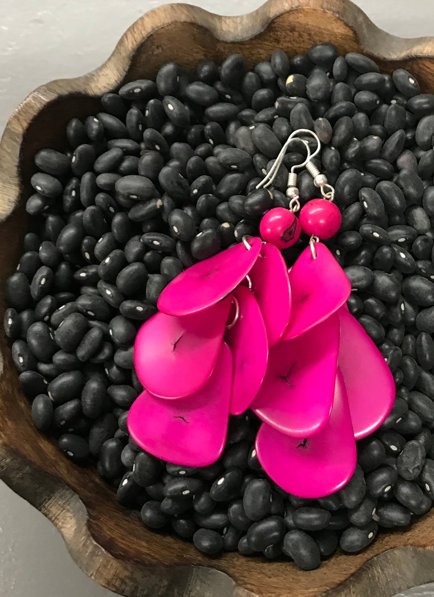 Tagua Nut Organic Nutshell Earrings by Peruvian Art