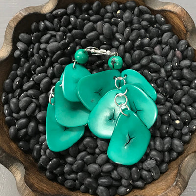 Tagua Nut Organic Nutshell Earrings by Peruvian Art