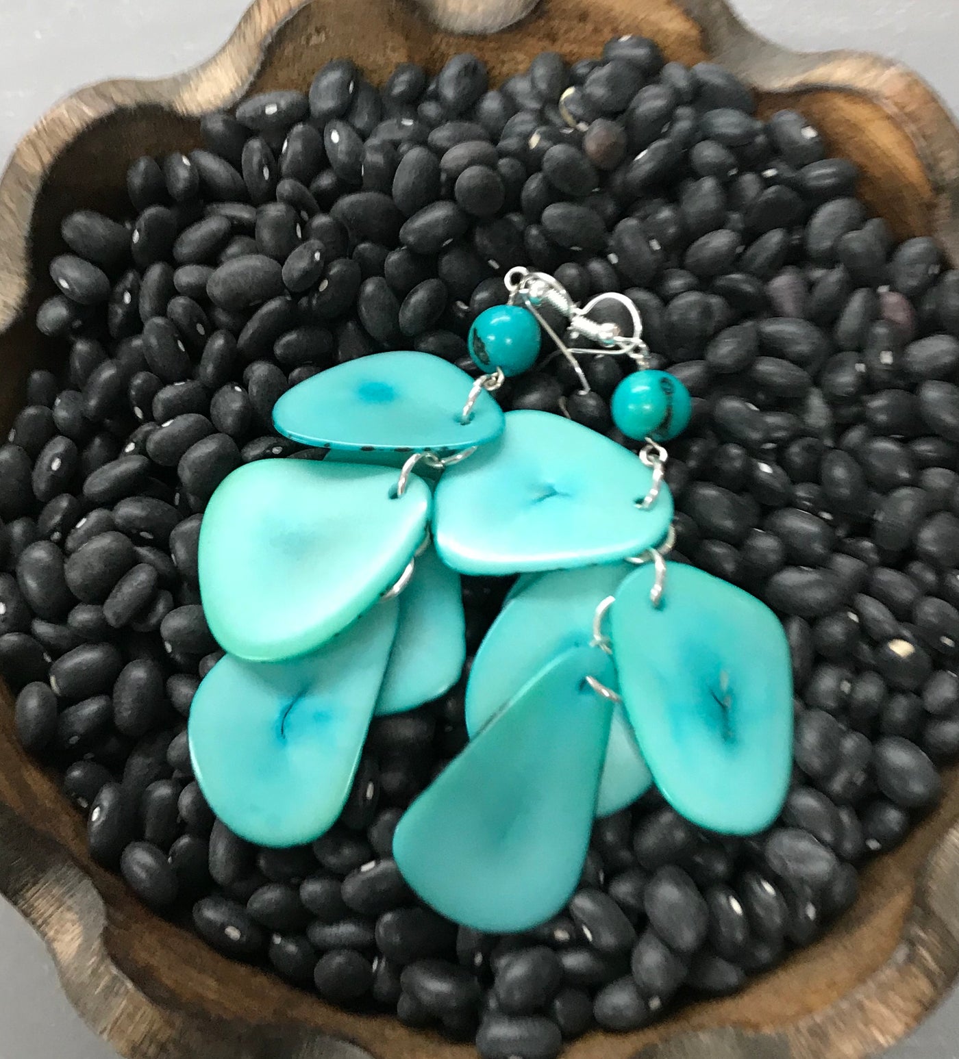 Tagua Nut Organic Nutshell Earrings by Peruvian Art