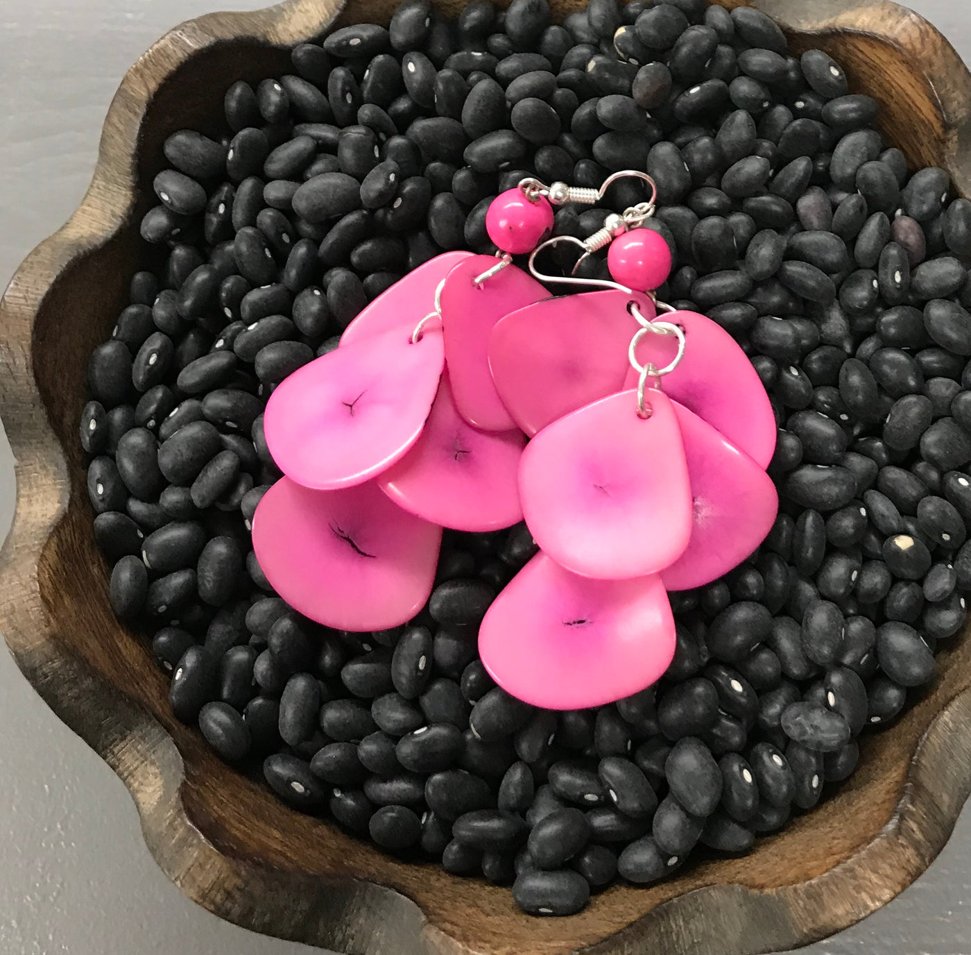 Tagua Nut Organic Nutshell Earrings by Peruvian Art