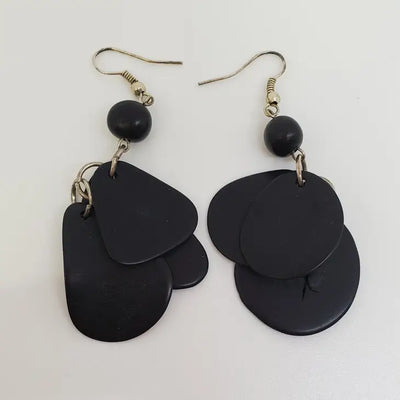 Tagua Nut Organic Nutshell Earrings by Peruvian Art