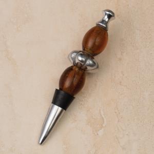 Amber Beaded Bottle Stopper