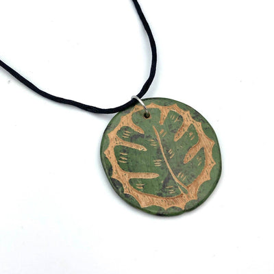 Monstera Leaf Ceramic Necklace WOCF