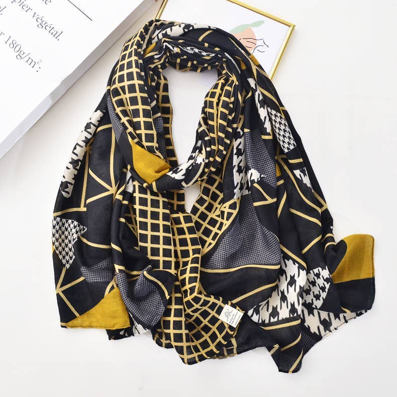 Beautiful Triangles Soft Voile Fall Scarf