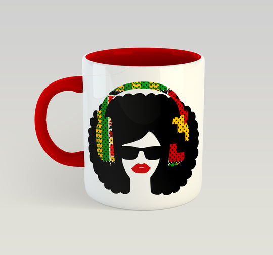 AfroTouch Design - Afro Lips Mug - Kente