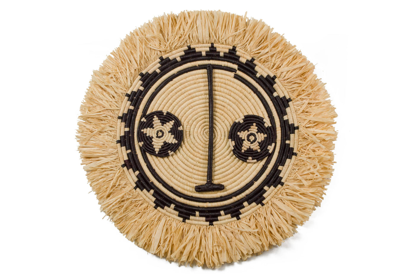 22" Fringed Sun Mask Wall Art Disc - Kazi