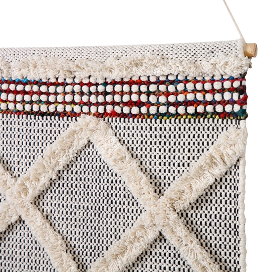 LR Home - Boho Chindi Textured Geometric Woven Wall Hanging