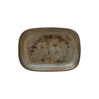 Stoneware Dish, Reactive Glaze