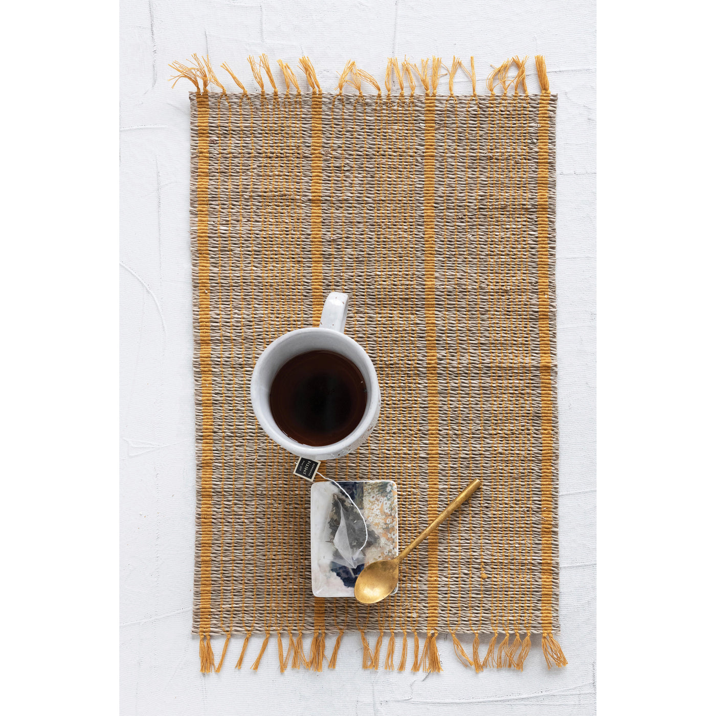 Bamboo Placemat with Stripes and Fringe