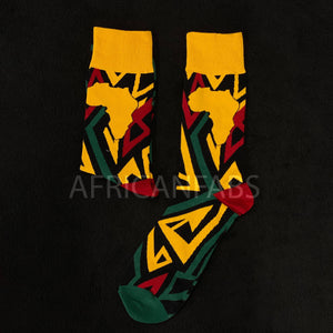 AfricanFabs -African socks / Afro socks / Kente stocks - Yellow