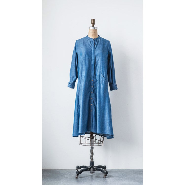 Cotton Chambray Gracie Dress, Blue, Extra Large