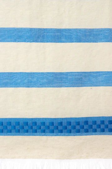 Azure Banded Ethiopian Cotton Shawl