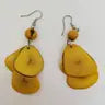 Tagua Nut Organic Nutshell Earrings by Peruvian Art