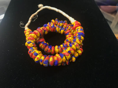 12" African Krobo Glass Bead Necklace - Nimaga Imports