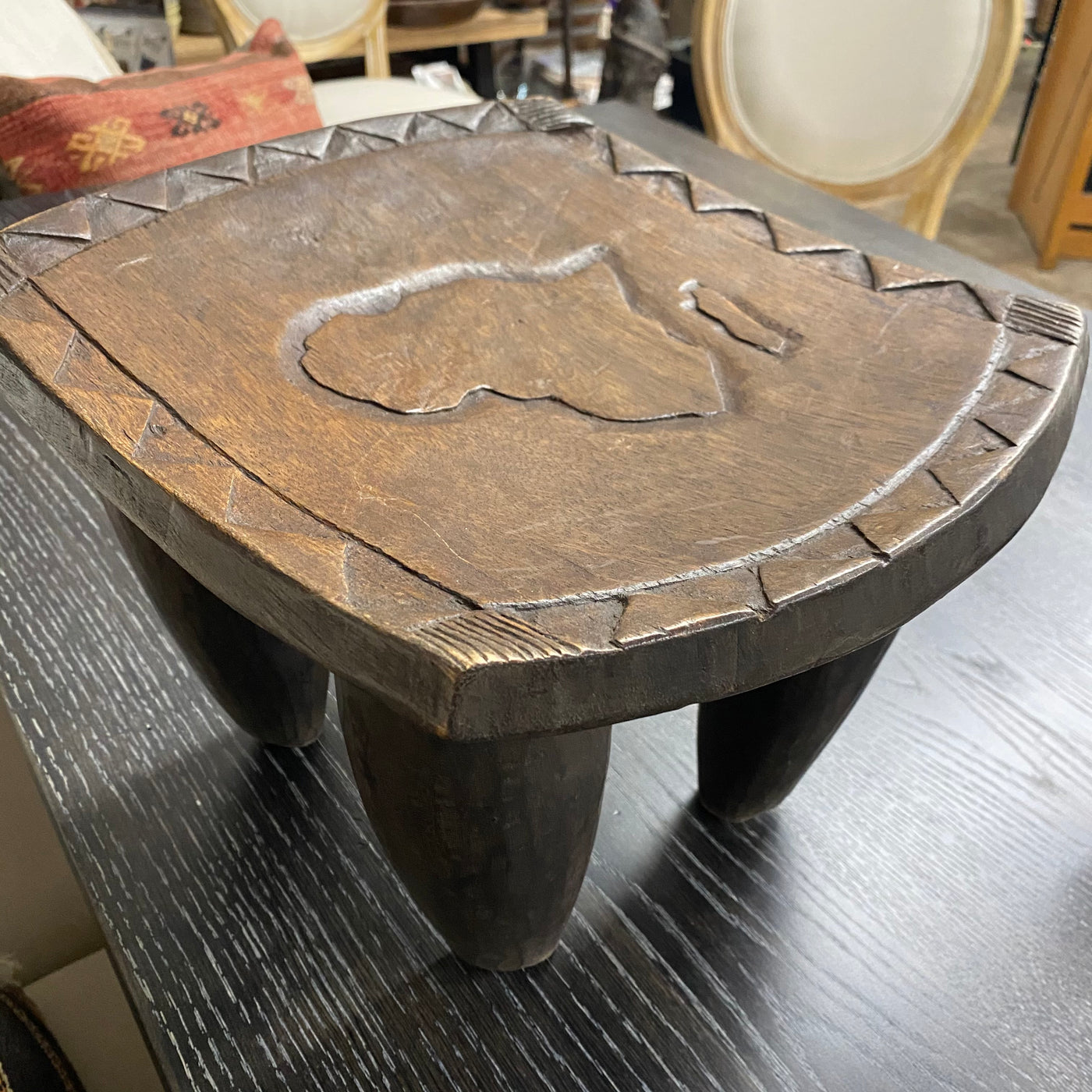 Lobi Stool-Africa  Map Carving