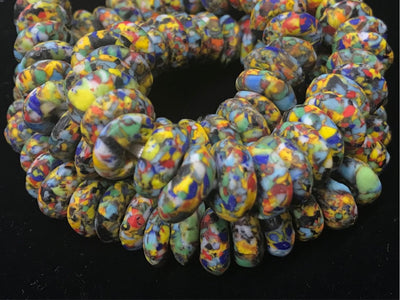 12" African Krobo Glass Bead Necklace - Nimaga Imports