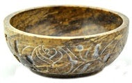 Floral Carved Smudge Pot