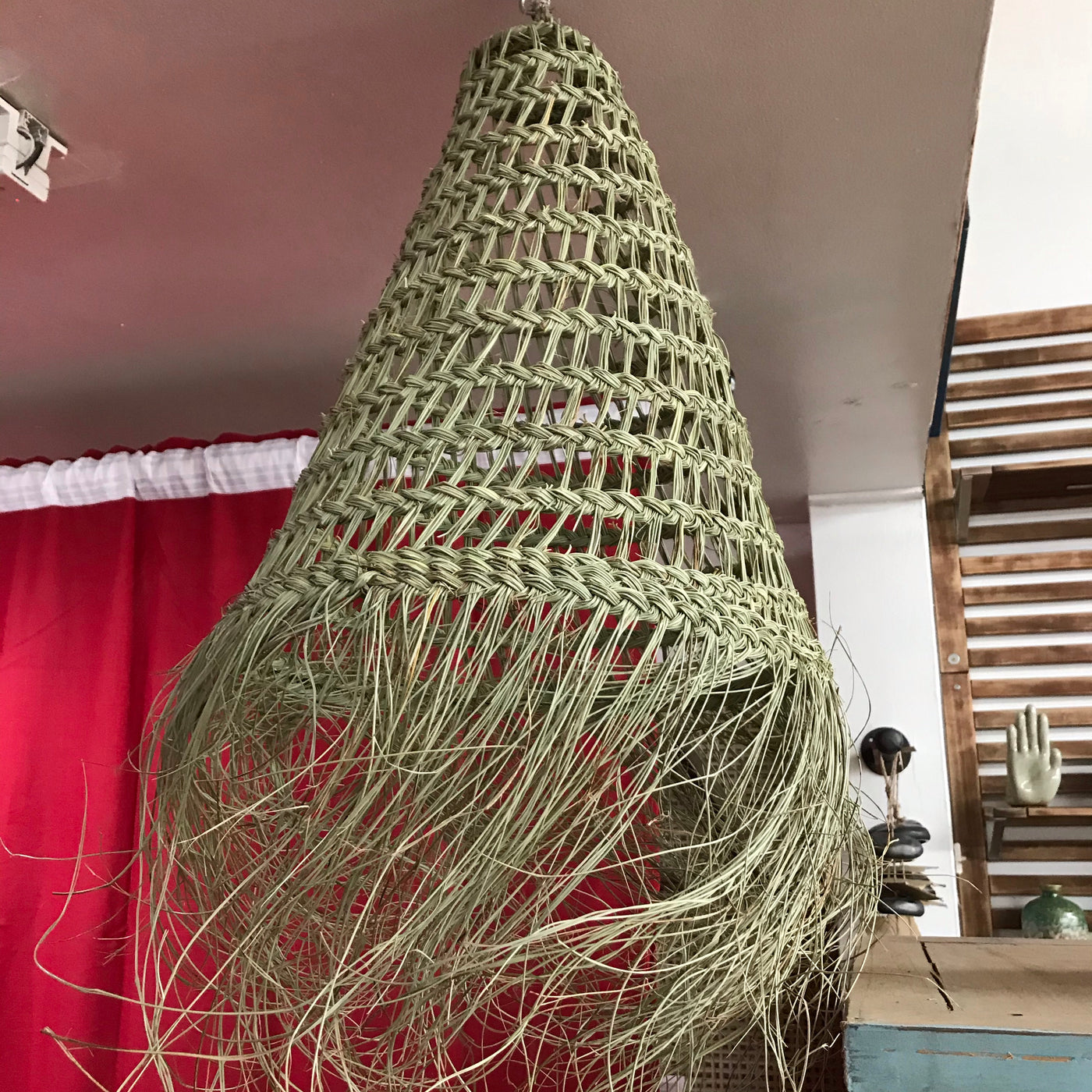 Woven Raffia Conical Shade