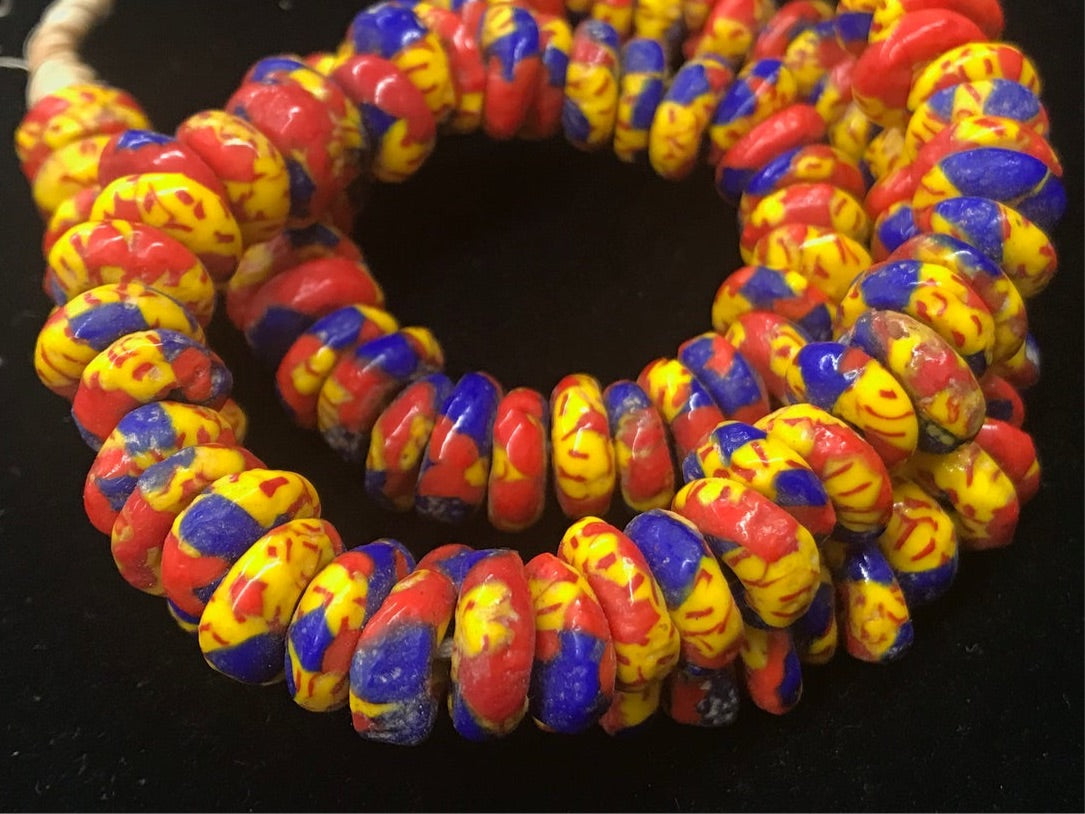 12" African Krobo Glass Bead Necklace - Nimaga Imports