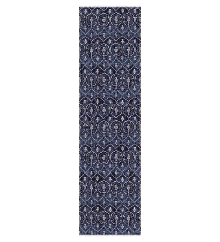 BEIJA FLOR ROYAL INDIGO PINEAPPLE TABLE RUNNER