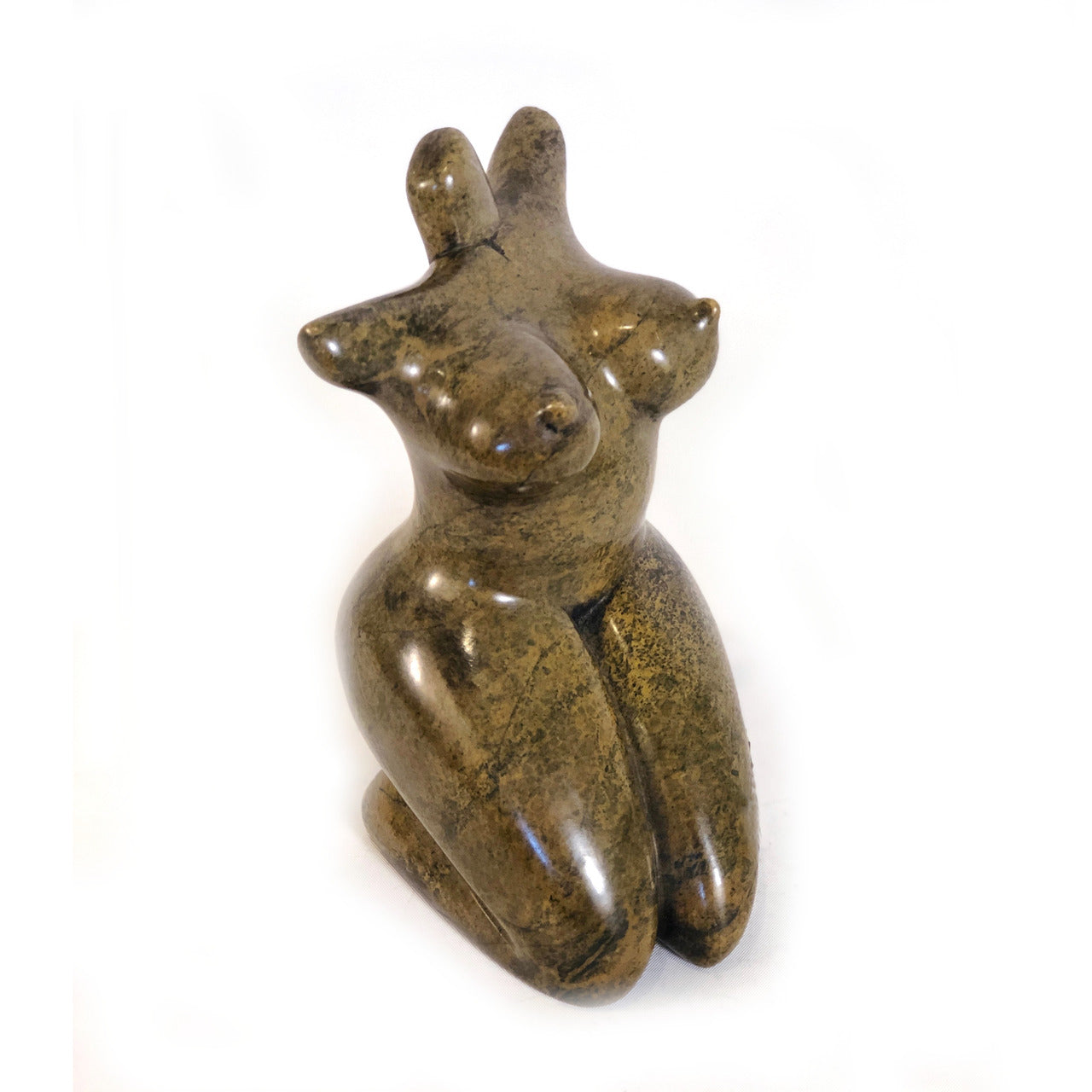 Kneeling Stone Goddess Figure