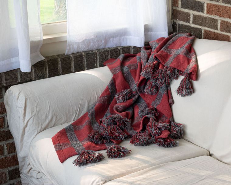 Hand Woven Jackie Throw Red