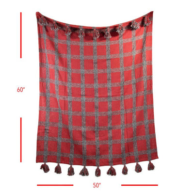 Hand Woven Jackie Throw Red