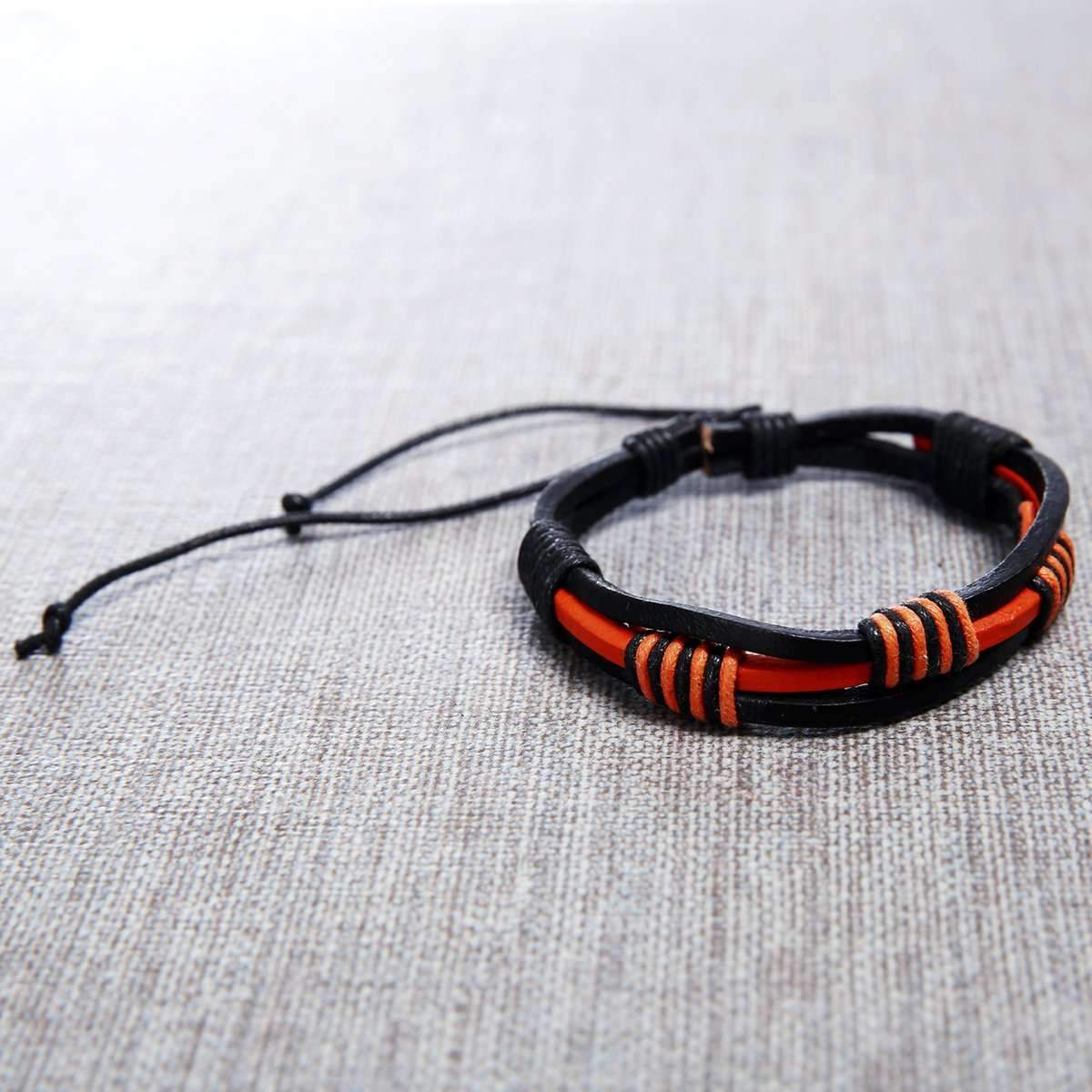 LEATHER HANDMADE MENS BRACELET-FERRARI