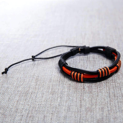 LEATHER HANDMADE MENS BRACELET-FERRARI